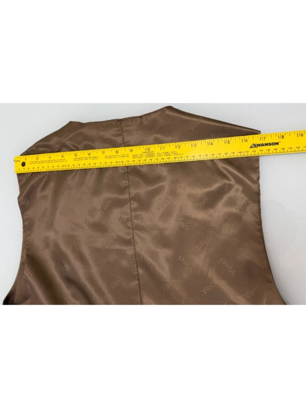 Vinci 3 Piece Suit 50L Blazer 40x30 Pants Vest Brown Plaid 2 Button Double Vent - Picture 15 of 16